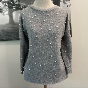 ZARA Pearl Studded Sweater Size M